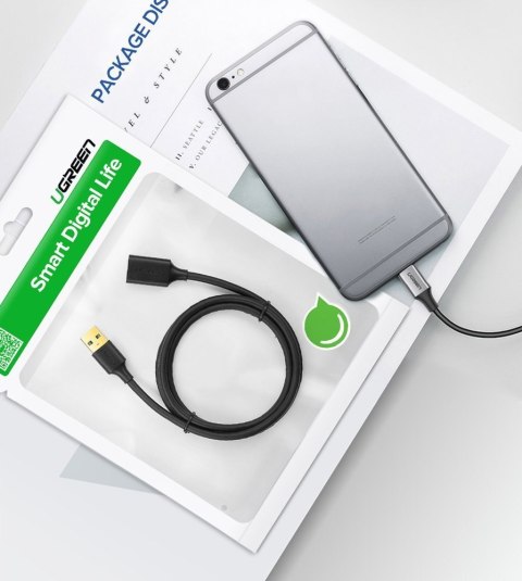 Przedłużacz przejściówka przewodu USB 3.0 2m czarny Przedłużacz przejściówka przewodu USB 3.0 2m czarny