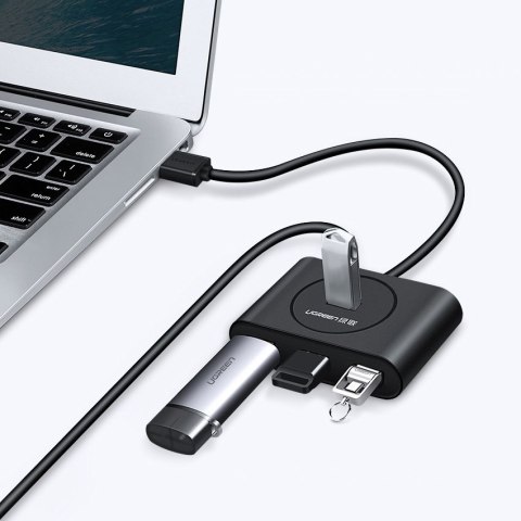 Rozdzielacz HUB portu USB do 4x USB 3.2 kabel 0.5 m czarny Rozdzielacz HUB portu USB do 4x USB 3.2 kabel 0.5 m czarny