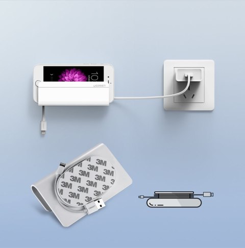 Uchwyt ścienny półka na telefon tablet smartfona do ładowania biały Uchwyt ścienny półka na telefon tablet smartfona do ładowania biały