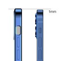Ultra cienkie przezroczyste etui z metaliczną ramką do iPhone 12 Pro Max ciemno-niebieski