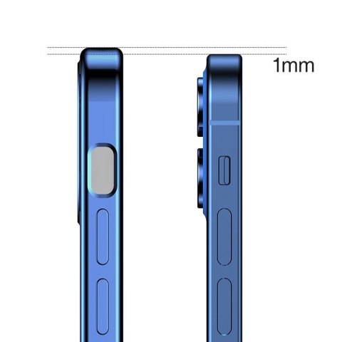 Ultra cienkie przezroczyste etui z metaliczną ramką do iPhone 12 Pro ciemno-niebieski Ultra cienkie przezroczyste etui z metaliczną ramką do iPhone 12 Pro ciemno-niebieski