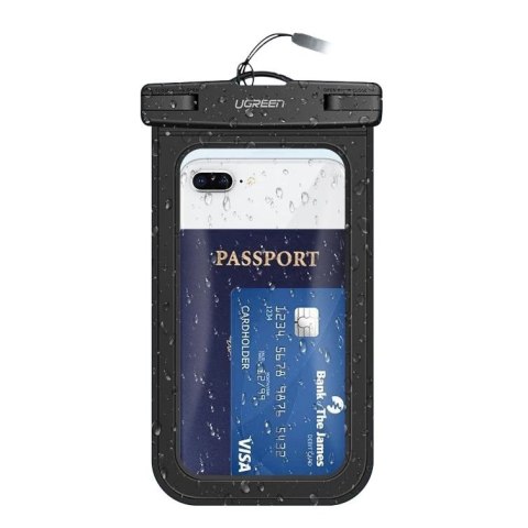 Wodoodporny pokrowiec etui na telefon do 6.0'' na basen nad wodę czarny Wodoodporny pokrowiec etui na telefon do 6.0'' na basen nad wodę czarny