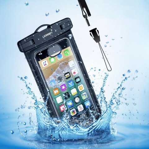 Wodoodporny pokrowiec etui na telefon do 6.0'' na basen nad wodę czarny Wodoodporny pokrowiec etui na telefon do 6.0'' na basen nad wodę czarny
