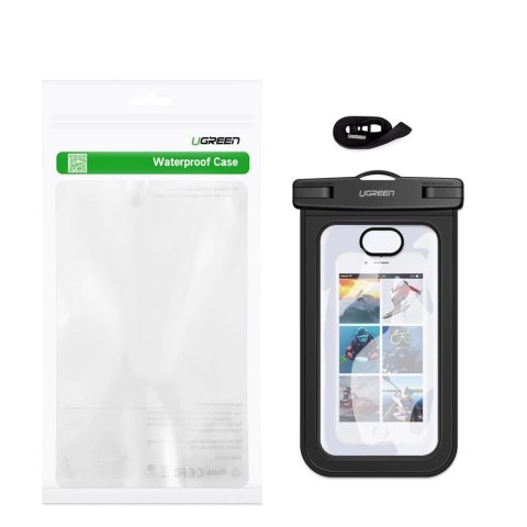 Wodoodporny pokrowiec etui na telefon do 6.0'' na basen nad wodę czarny Wodoodporny pokrowiec etui na telefon do 6.0'' na basen nad wodę czarny