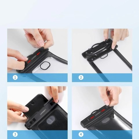 Wodoodporny pokrowiec etui na telefon do 6.0'' na basen nad wodę czarny Wodoodporny pokrowiec etui na telefon do 6.0'' na basen nad wodę czarny