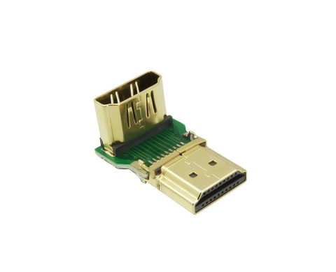 Wtyczka kątowa łącznik do kabla przewodu HDMI czarny Wtyczka kątowa łącznik do kabla przewodu HDMI czarny