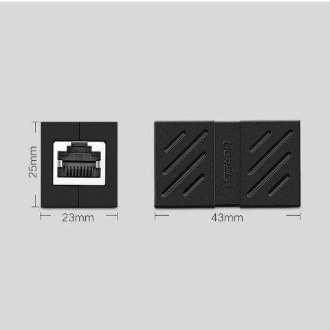 Złączka sieciowa łącznik kabli sieciowych Ethernet RJ45 10Gbps czarny Złączka sieciowa łącznik kabli sieciowych Ethernet RJ45 10Gbps czarny