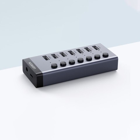 7w1 Wielofunkcyjny HUB rozdzielacz USB-C - 7x USB 3.0 PD DC 12V szary 7w1 Wielofunkcyjny HUB rozdzielacz USB-C - 7x USB 3.0 PD DC 12V szary