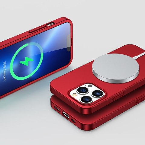 Etui pokrowiec do iPhone 13 Pro Max obudowa na tył i przód + szkło hartowane czerwony Etui pokrowiec do iPhone 13 Pro Max obudowa na tył i przód + szkło hartowane czerwony