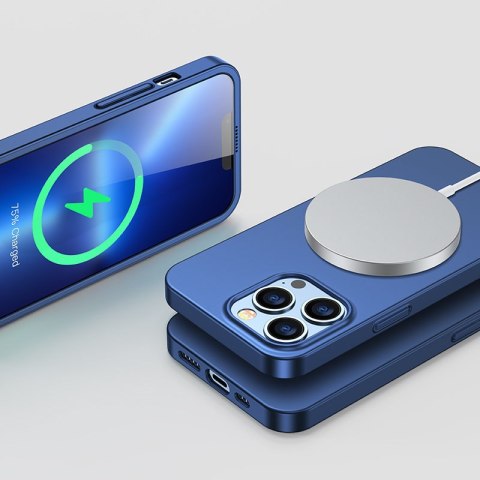 Etui pokrowiec do iPhone 13 Pro obudowa na tył i przód + szkło hartowane niebieski Etui pokrowiec do iPhone 13 Pro obudowa na tył i przód + szkło hartowane niebieski