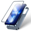 Etui pokrowiec do iPhone 13 Pro obudowa na tył i przód + szkło hartowane szary