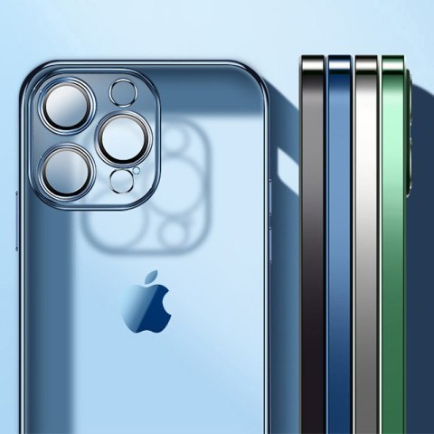 Etui pokrowiec do iPhone 13 Pro obudowa z metaliczną ramką srebrny Etui pokrowiec do iPhone 13 Pro obudowa z metaliczną ramką srebrny