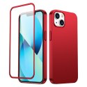 Etui pokrowiec do iPhone 13 obudowa na tył i przód + szkło hartowane czerwony