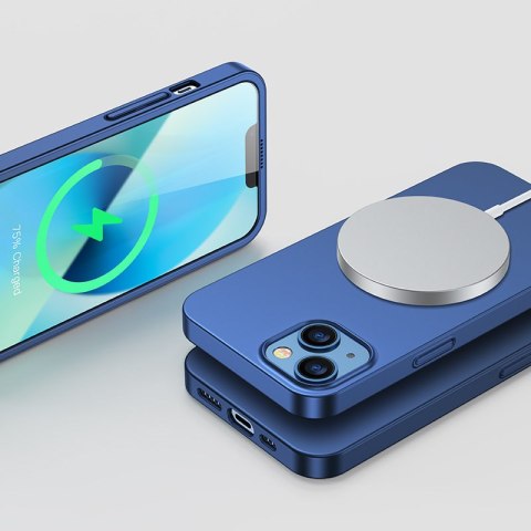 Etui pokrowiec do iPhone 13 obudowa na tył i przód + szkło hartowane niebieski Etui pokrowiec do iPhone 13 obudowa na tył i przód + szkło hartowane niebieski
