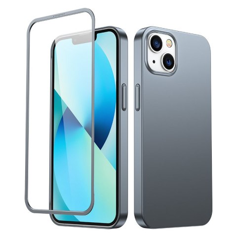 Etui pokrowiec do iPhone 13 obudowa na tył i przód + szkło hartowane szary Etui pokrowiec do iPhone 13 obudowa na tył i przód + szkło hartowane szary
