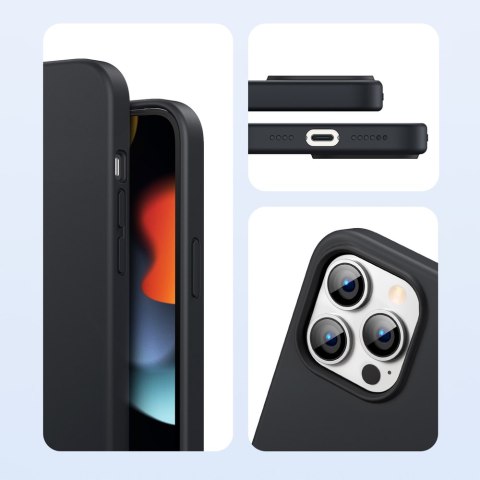 Gumowe elastyczne silikonowe etui pokrowiec iPhone 13 Pro Max czarny Gumowe elastyczne silikonowe etui pokrowiec iPhone 13 Pro Max czarny