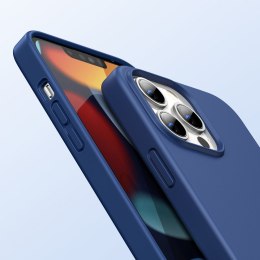 Gumowe elastyczne silikonowe etui pokrowiec iPhone 13 Pro Max niebieski