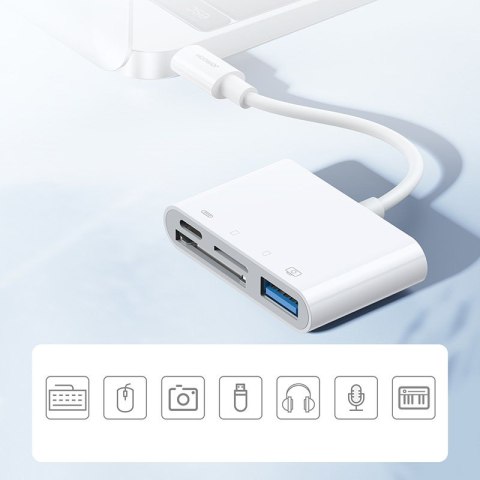 HUB czytnik kart adapter do iPhone OTG Lightning - USB czytnik kart SD TF biały HUB czytnik kart adapter do iPhone OTG Lightning - USB czytnik kart SD TF biały