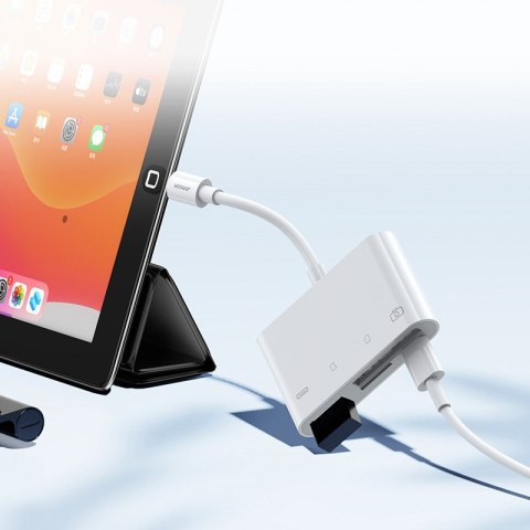 HUB czytnik kart adapter do iPhone OTG Lightning - USB czytnik kart SD TF biały HUB czytnik kart adapter do iPhone OTG Lightning - USB czytnik kart SD TF biały