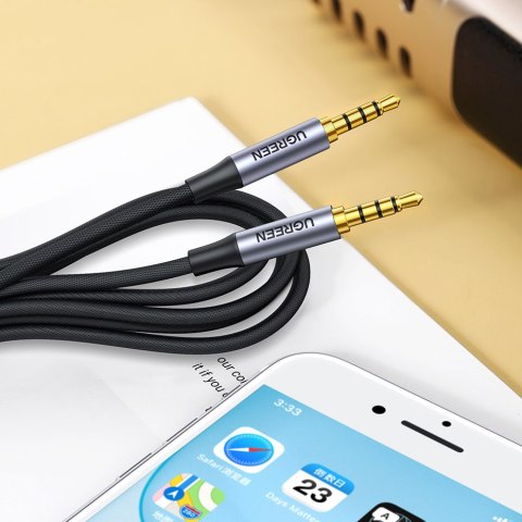 Kabel przewód audio AUX mini jack 3.5mm męski 3m czarny Kabel przewód audio AUX mini jack 3.5mm męski 3m czarny