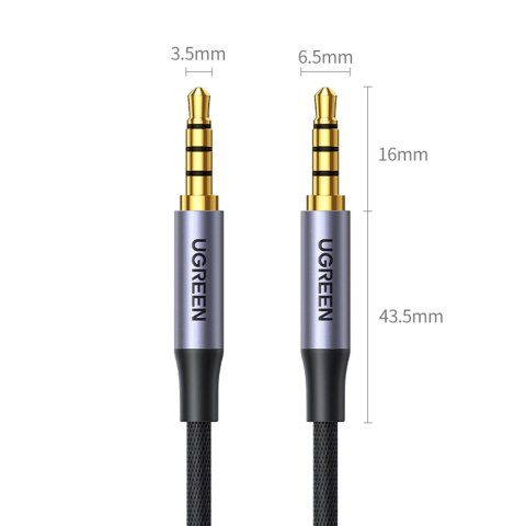 Kabel przewód audio AUX mini jack 3.5mm męski 3m czarny Kabel przewód audio AUX mini jack 3.5mm męski 3m czarny