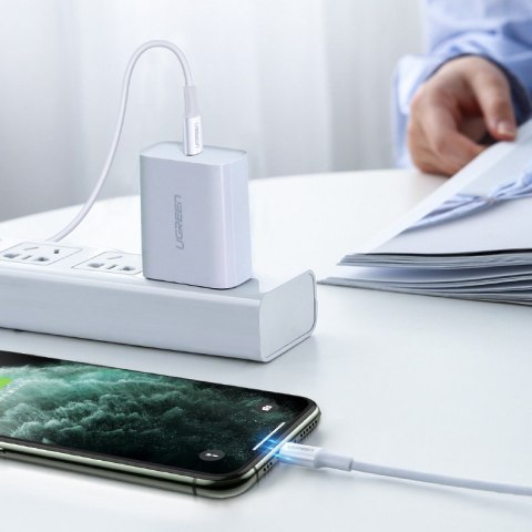 Kabel przewód do iPhone MFi USB-C - Lightning 20W 3A 0.5m biały Kabel przewód do iPhone MFi USB-C - Lightning 20W 3A 0.5m biały