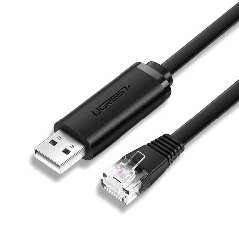 Kabel przewód konsolowy przejściówka USB - RJ45 skrętka ethernet 1.5m czarny Kabel przewód konsolowy przejściówka USB - RJ45 skrętka ethernet 1.5m czarny