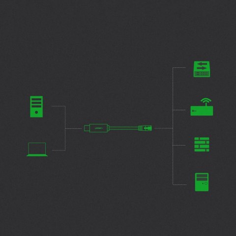 Kabel przewód konsolowy przejściówka USB - RJ45 skrętka ethernet 1.5m czarny Kabel przewód konsolowy przejściówka USB - RJ45 skrętka ethernet 1.5m czarny