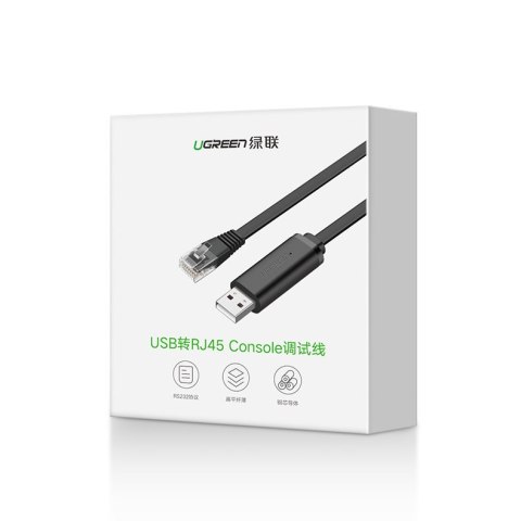 Kabel przewód konsolowy przejściówka USB - RJ45 skrętka ethernet 1.5m czarny Kabel przewód konsolowy przejściówka USB - RJ45 skrętka ethernet 1.5m czarny