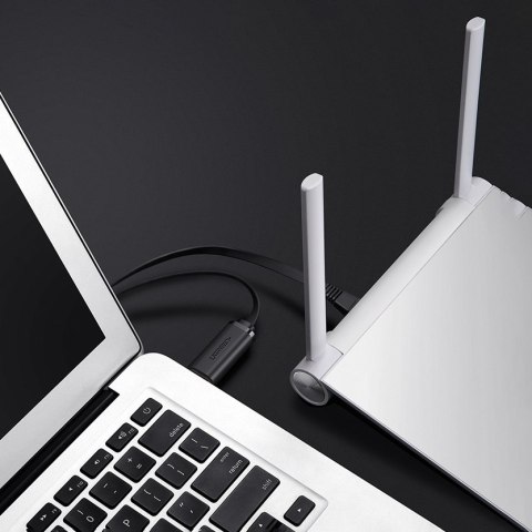 Kabel przewód konsolowy przejściówka USB - RJ45 skrętka ethernet 1.5m czarny Kabel przewód konsolowy przejściówka USB - RJ45 skrętka ethernet 1.5m czarny