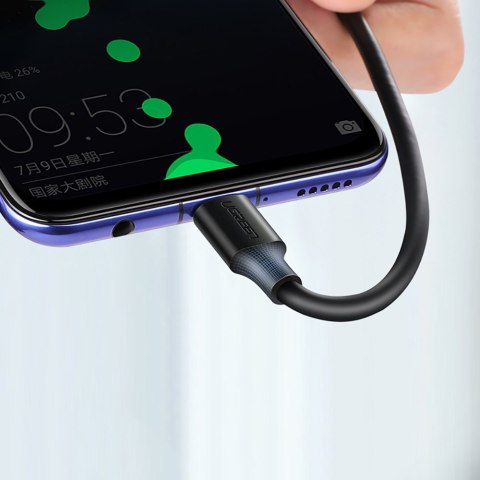 Kabel przewód przejściówka USB - USB-C Quick Charge 3.0 3A 0.25m czarny Kabel przewód przejściówka USB - USB-C Quick Charge 3.0 3A 0.25m czarny