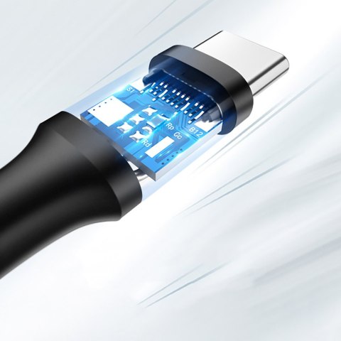Kabel przewód przejściówka USB - USB-C Quick Charge 3.0 3A 0.25m czarny Kabel przewód przejściówka USB - USB-C Quick Charge 3.0 3A 0.25m czarny