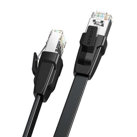 Płaski Kabel przewód patchcord sieciowy LAN Ethernet Cat.8 U/FTP 2m czarny Płaski Kabel przewód patchcord sieciowy LAN Ethernet Cat.8 U/FTP 2m czarny