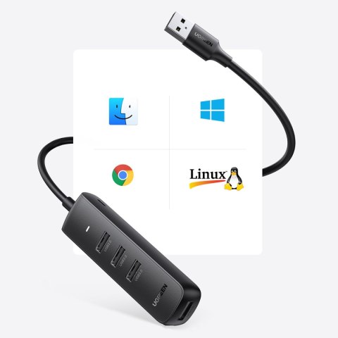 Rozdzielacz portów HUB USB-A - 4x USB 3.2 Gen 1 czarny Rozdzielacz portów HUB USB-A - 4x USB 3.2 Gen 1 czarny