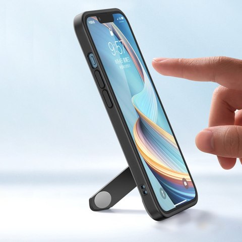 Sztywne etui z żelową ramką i podstawką do iPhone 13 Pro czarny Sztywne etui z żelową ramką i podstawką do iPhone 13 Pro czarny