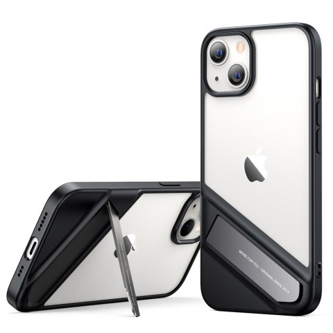 Sztywne etui z żelową ramką i podstawką do iPhone 13 czarny Sztywne etui z żelową ramką i podstawką do iPhone 13 czarny
