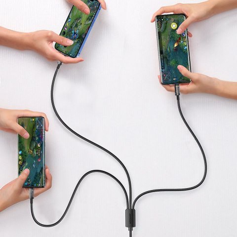3w1 kabel przewód USB - USB-C / Lightning / micro USB 3.5 A 1.2m czarny 3w1 kabel przewód USB - USB-C / Lightning / micro USB 3.5 A 1.2m czarny