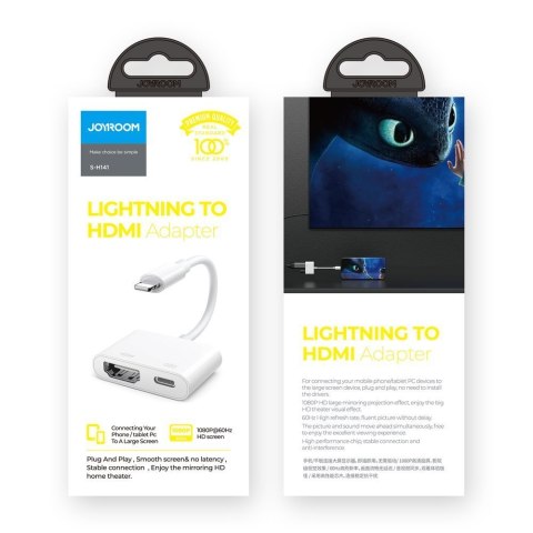 Adapter przejściówka z iPhone Lightning na HDMI FullHD + Lightning biały Adapter przejściówka z iPhone Lightning na HDMI FullHD + Lightning biały
