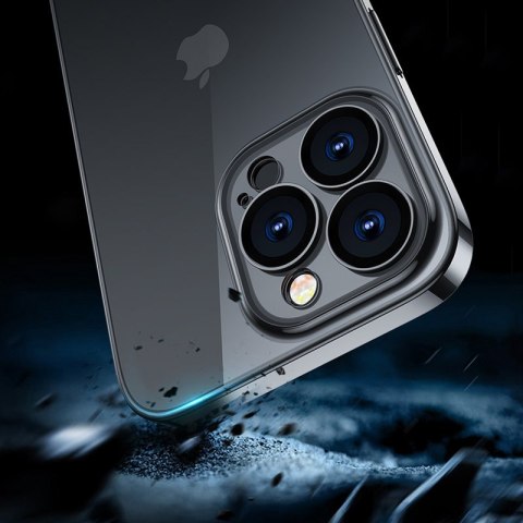 Case etui żelowe do iPhone 14 Plus obudowa pokrowiec z metaliczną ramką 14Q czarny Case etui żelowe do iPhone 14 Plus obudowa pokrowiec z metaliczną ramką 14Q czarny
