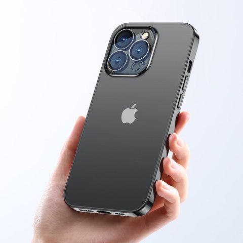 Case etui żelowe do iPhone 14 Plus obudowa pokrowiec z metaliczną ramką 14Q czarny Case etui żelowe do iPhone 14 Plus obudowa pokrowiec z metaliczną ramką 14Q czarny
