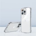 Etui pokrowiec do iPhone 14 Plus pancerna obudowa z haczykami podstawką przezroczysty