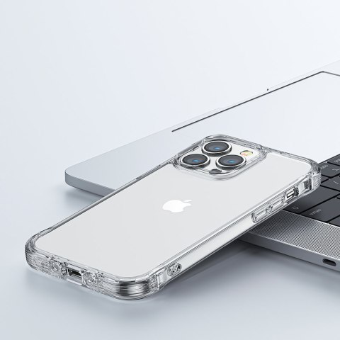 Etui pokrowiec do iPhone 14 Plus pancerna obudowa z haczykami podstawką przezroczysty Etui pokrowiec do iPhone 14 Plus pancerna obudowa z haczykami podstawką przezroczysty