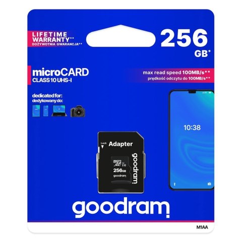 Karta pamięci Microcard 256GB micro SD XC UHS-I class 10 + adapter SD Karta pamięci Microcard 256GB micro SD XC UHS-I class 10 + adapter SD