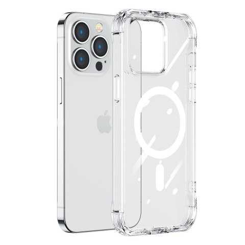 Magnetyczne etui do iPhone 14 Pro Max pancerny pokrowiec z haczykami podstawką przezroczysty Magnetyczne etui do iPhone 14 Pro Max pancerny pokrowiec z haczykami podstawką przezroczysty