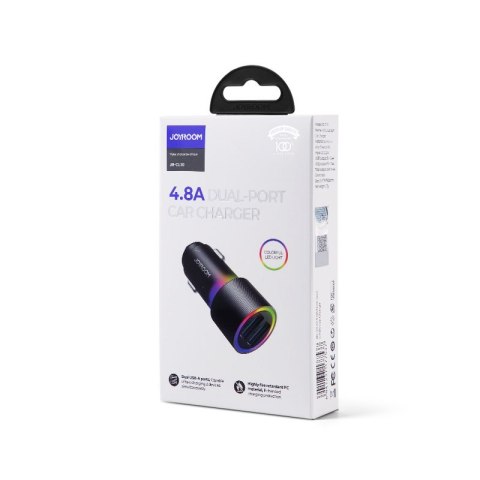 Samochodowa ładowarka 2x USB z podświetleniem 24W czarny Samochodowa ładowarka 2x USB z podświetleniem 24W czarny