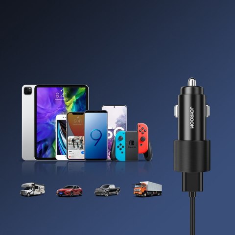 Samochodowa ładowarka 2x USB z podświetleniem 24W czarny Samochodowa ładowarka 2x USB z podświetleniem 24W czarny