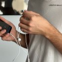Słuchawki zestaw słuchawkowy z pilotem i mikrofonem 3,5 mm mini jack biały