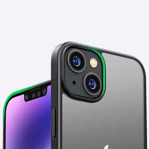 Sztywne etui z żelową ramką i wbudowaną podstawką do iPhone 14 Plus czarny Sztywne etui z żelową ramką i wbudowaną podstawką do iPhone 14 Plus czarny