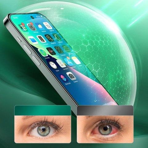 Zielone szkło hartowane do iPhone 14 Plus z filtrem Anti Blue Light na cały ekran Knight Zielone szkło hartowane do iPhone 14 Plus z filtrem Anti Blue Light na cały ekran Knight
