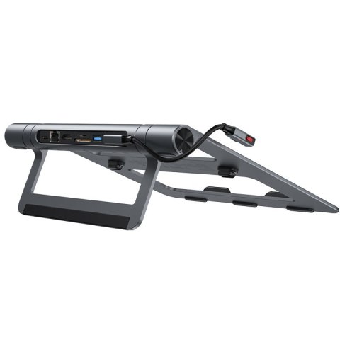8w1 Podstawka do laptopa + HUB wielofunkcyjny USB-C TF SD HDMI 4K RJ45 100W szary 8w1 Podstawka do laptopa + HUB wielofunkcyjny USB-C TF SD HDMI 4K RJ45 100W szary
